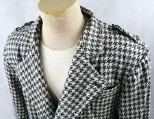 VINTAGE 1980s Houndstooth Blazer black white checker jacket suit pant set
