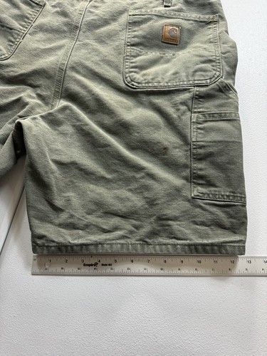 Carhartt pantaloncino carpentiere uomo 40 verde muschio anatra tela cargo 9" B25 MOS - Foto 8 di 9