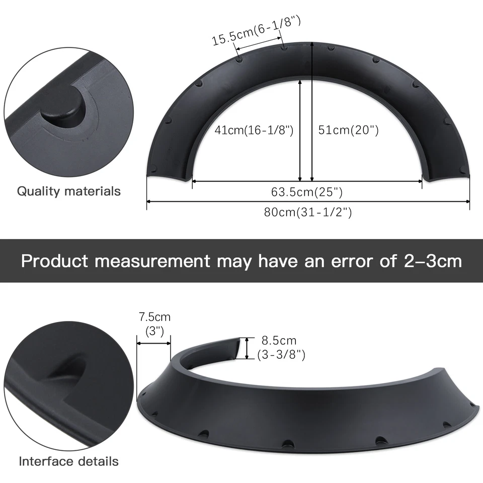 For Mazda B-Series B1800 B2000 Fender Flares Concave Extra Wide Wheel Arches 4pc - image 2 of 4