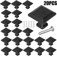 20x Matte Black Cabinet Pull Knobs Kitchen Drawer Handles Door Cupboard Hardware