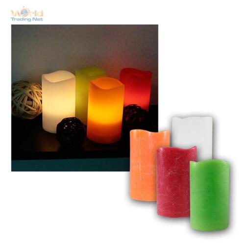 LED Echtwachs Kerze 12,5x7,5cm flackernde flammenlose Kerzen mit Timer flackernd - Afbeelding 1 van 13