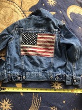 Polo Ralph Lauren American Flag Jean Jacket Kids Denim Americana Sz 6