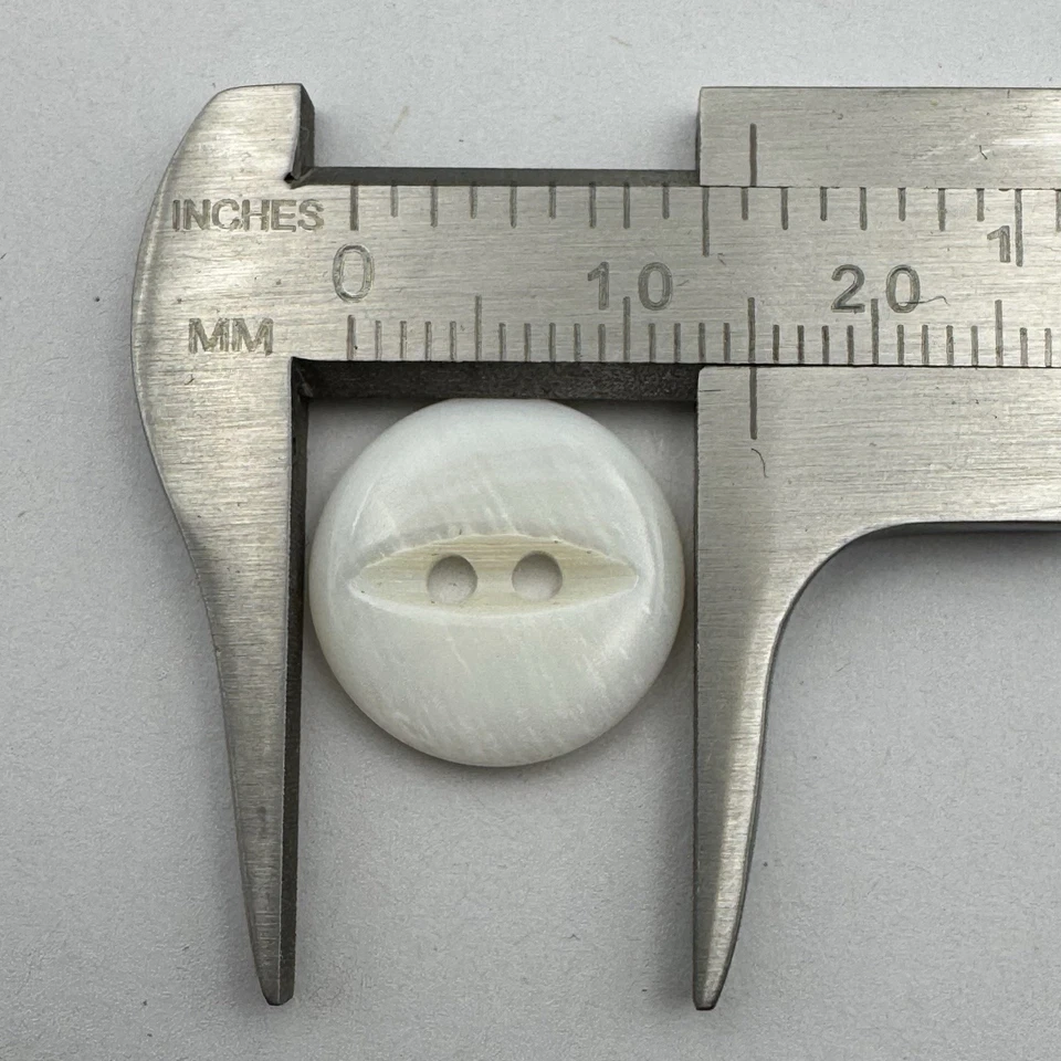Rare Ivory/White Fish Eye Japanese Oyster Shell Shirting Button 15mm 5/8" 2hole - Image 3 of 3