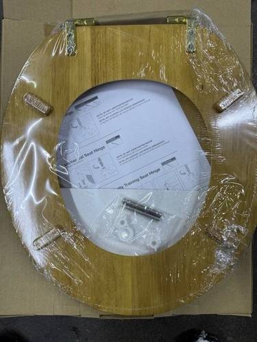 JONES STEPHENS C2B1E17BR OAK W/PIANO FINISH Toilet Seat Brass Finish NEW IN BOX! - Picture 2 of 3