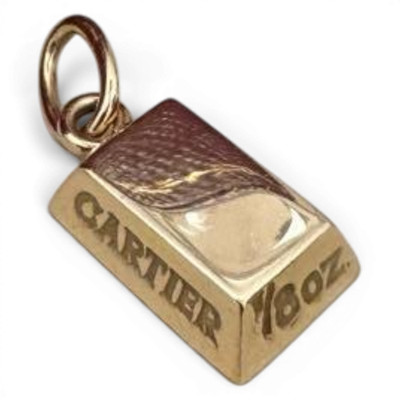 Cartier 18K Yellow Gold 750 Ingot Pendant Top Charm Only No Chain Authentic 4g
