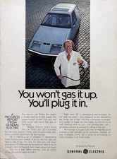 1980 GE Original Vintage Advertisement General Electric Car Plug In Print Ad