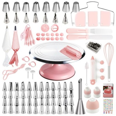 Cake Decorating Kit, 138pcs Cake Decorating Supply with Aluminium Cake Turnta...