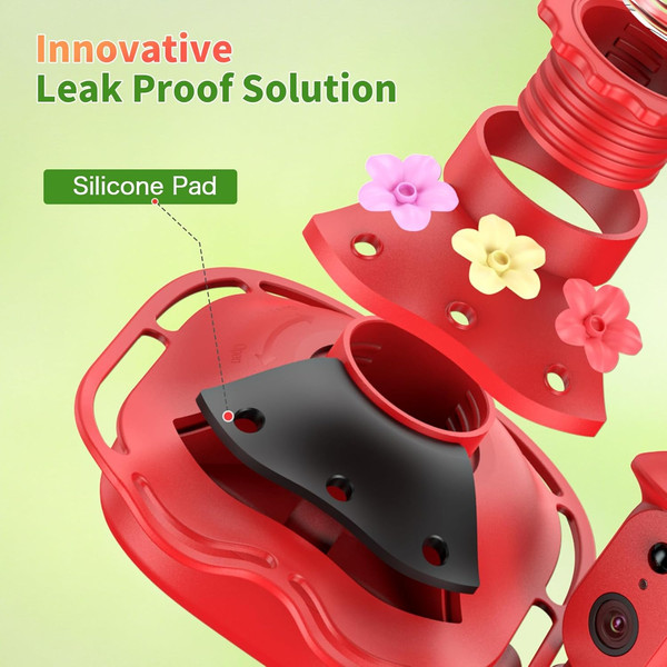 Alternate view of Smart Glass Hummingbird Feeder Camera, Solar Powered Hummingbird Feed