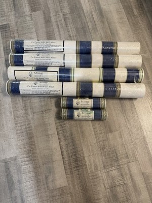 Lot 4 Mirage Pre-Pasted Vinyl Wallpaper Rolls + 2 Matching Border Rolls NOS
