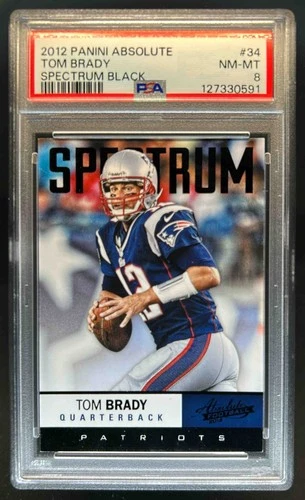 2012 Absolute Tom Brady Spectrum Black #/25 Patriots PSA 8
