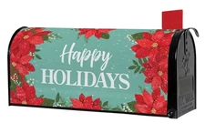 Merry Poinsettias Nylon Mailbox Cover