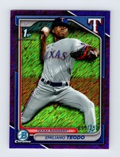 2024 Bowman Chrome Purple Shimmer Refractor #BCP-180 Emiliano Teodo 1st /250