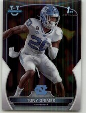 2022 Bowman University Chrome Tony Grimes #75 North Carolina Tar Heels
