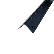 1.5" x 1.5" x 48" Black Aluminum Diamond Plate OUTSIDE Corner Guard .050" Thick