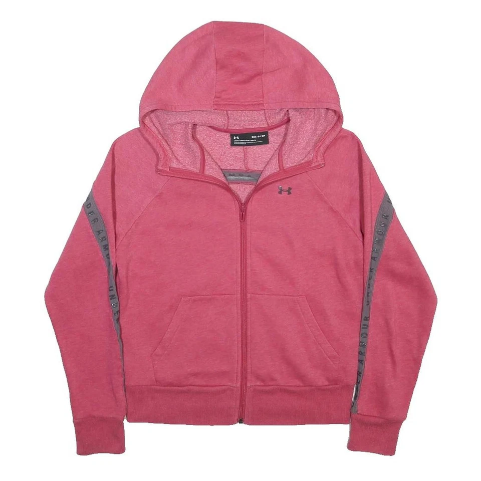UNDER ARMOUR Sudadera Capucha Mujer Rosa Cierre Completo Talla S - Imagen 1 de 4
