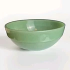 Vtg Fire-King Jadeite Colonial Three-Band Mixing Bowl 7.5" Beaded Milk Glass MCM