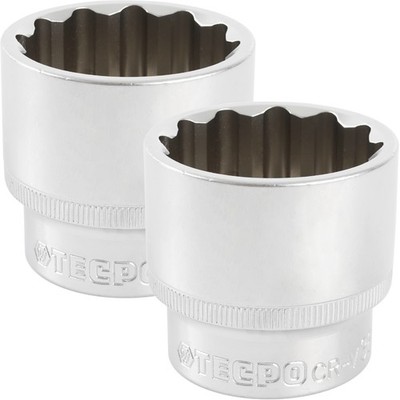 2x TECPO 1/2'' VIELZAHN STECKSCHLÜSSEL NUSS ZOLL NÜSSE 36 mm 12-KANT STECKNUSS
