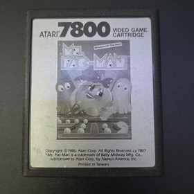  Ms PAC-MAN 1986 Atari 7800 Cartridge - TESTED WORKING CLEANED 