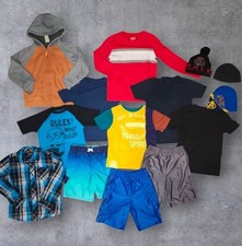 Boys Clothes Lot Size 6/7 T-shirts Shorts Jeans Hoodies Sweaters Hats 14 Pieces