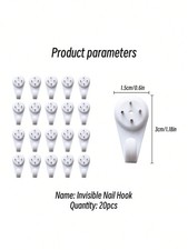 20pcs Non-Trace Wall Hooks for Hanging Picture Frames,Wall Art, and Home Decor..