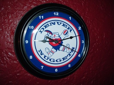Denver Nuggets Basketball Throwback Arena Stadium Bar Man Cave Clock Sign