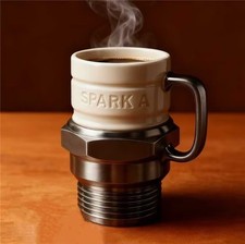 Spark Plug Mug, Engine Spark Plug Design, Novelty Coffee Mug.