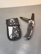 Whitetails Unlimited Multi Blade Folding Hunting Knife W/ Saw Winter Snow Camo