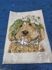 New Spring Doodle Dog Flour Sack Kitchen Towel 30x30 Mary Lake Thompson