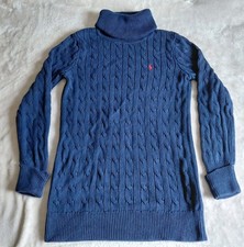 Ralph Lauren Polo Sport Turtleneck Cable Knit Sweater Medium Navy BIue