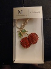 Sparkling Rhinestone Cherry Keychain, Bag Charm, Purse Charm