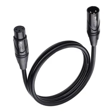 New CABLE MATTERS 3ft 3-Pin XLR Male to Female Black Microphone/Sound Cable