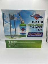 One 1 Lb Refillable Propane Cylinder with Home Refill Adapter Kit + Bottle