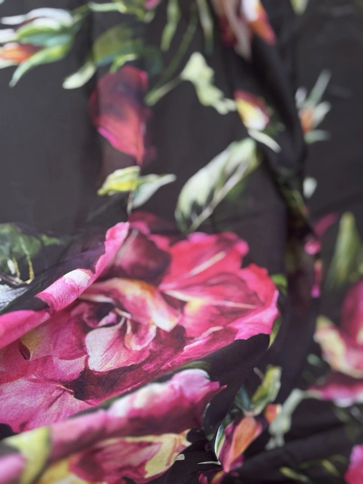 Deadstock D/G 100% Silk Charmeuse Chiffon Fabric by the Yard Width 55” - Image 4 of 4