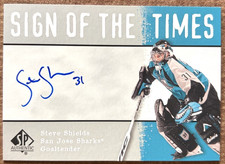 2000-01 UPPER DECK SP AUTHENTIC SIGN OF THE TIMES AUTOGRAPH STEVE SHIELDS #SS