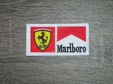 Marlboro Ferrari F1 Racing Retro Vintage Style Embroidered Iron-On Patch 4" x 2"