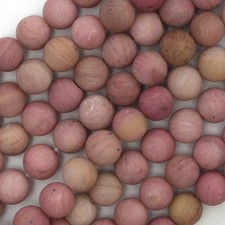 Natural Matte Pink Rhodonite Round Beads 15" Strand 4mm 6mm 8mm 10mm 12mm