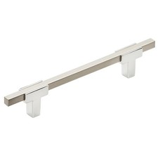 AMEROCK 5" (128mm) Centers Cabinet Pull in Polished Chrome And Satin Nickel