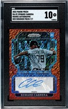 2022 Panini Prizm Edward Cabrera RED SHIMMER AUTO SGC 10 GEM MINT RC (7/7)