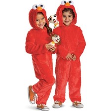 Sesame Street Elmo Toddler Costume Shoulder Buddy 2T Red Furry Hooded NWT