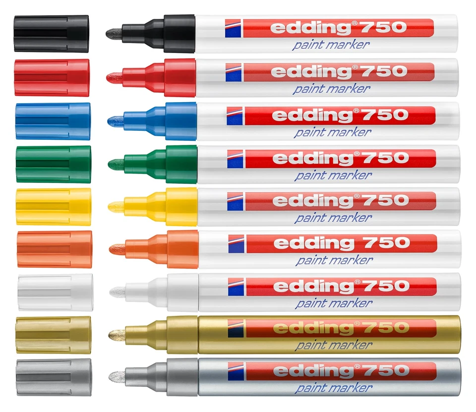 Edding 750 Lackmarker 2-4mm Lackstift mit Rundspitze Paint Marker Alle Farben!