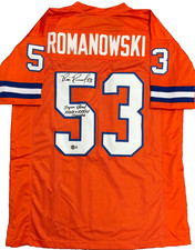 Bill Romanowski Signed Custom Orange Player Jersey (XL) SB Champs Insc BAS 558