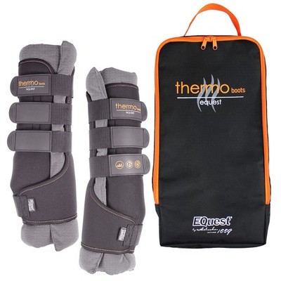 Equest Thermo Boots schwarz, 2er Set Gamasche für Pferde, XL Warmblut/Full extra