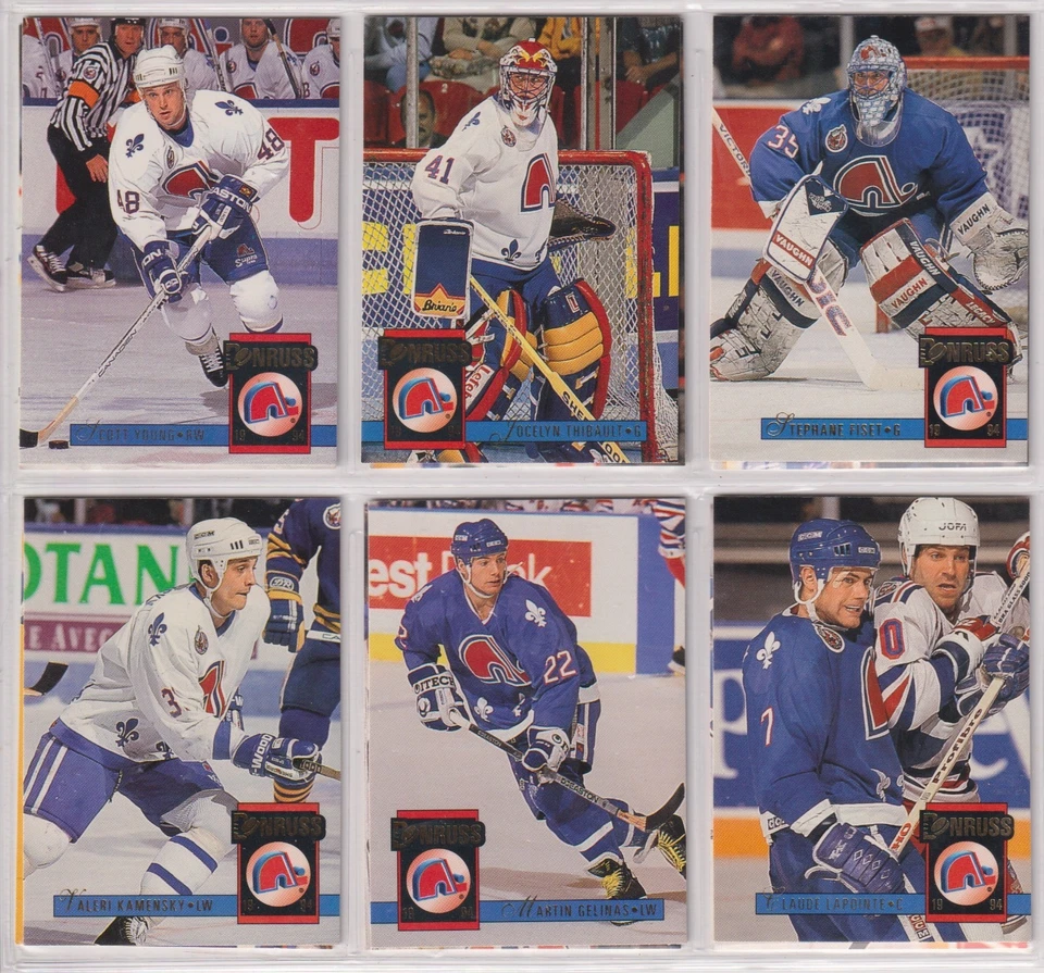 Quebec Nordiques 15 Card Lot 1993-94 Donruss NHL Joe Sakic Sundin Fiset Kamensky - Image 2 of 2