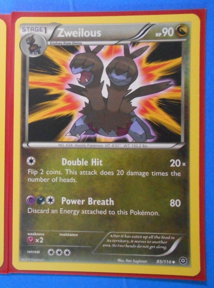 Pokemon evolve set Deino 84/114 Zweilous 85/114 Hydregion 62/111 MINT from  Pack