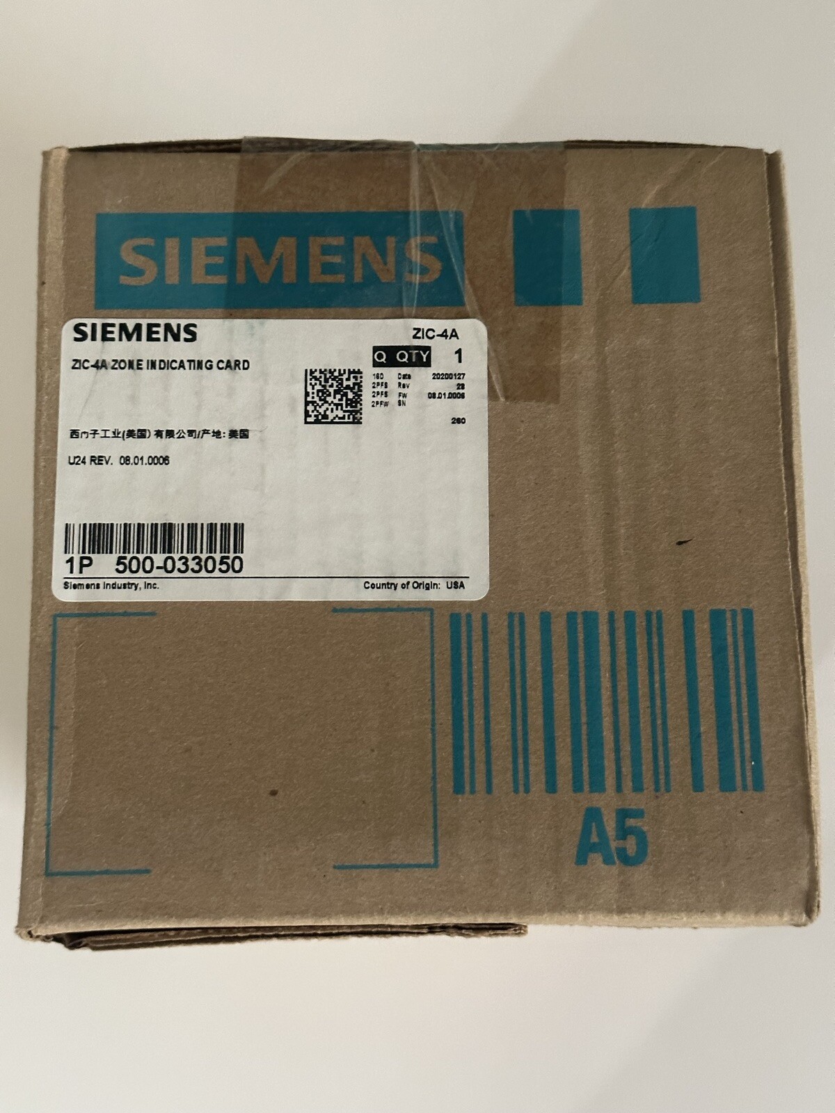 NEW SIEMENS ZIC4A ZONE INDICATING CARD NAC 500033050 Brand NEW eBay