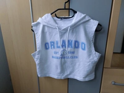 Tolles Shirt m. Kapuze weiß kurzarm Gr. XS - Bild 1 von 3