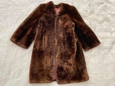 Vintage Womens 1940s Ww2 Cc41 Beaver Lambs Wool Fur Overcoat Coat. Small.