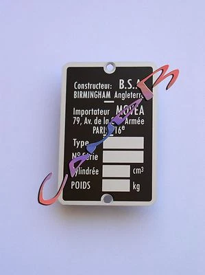 PLAQUE BSA Movea - Photo 1/3