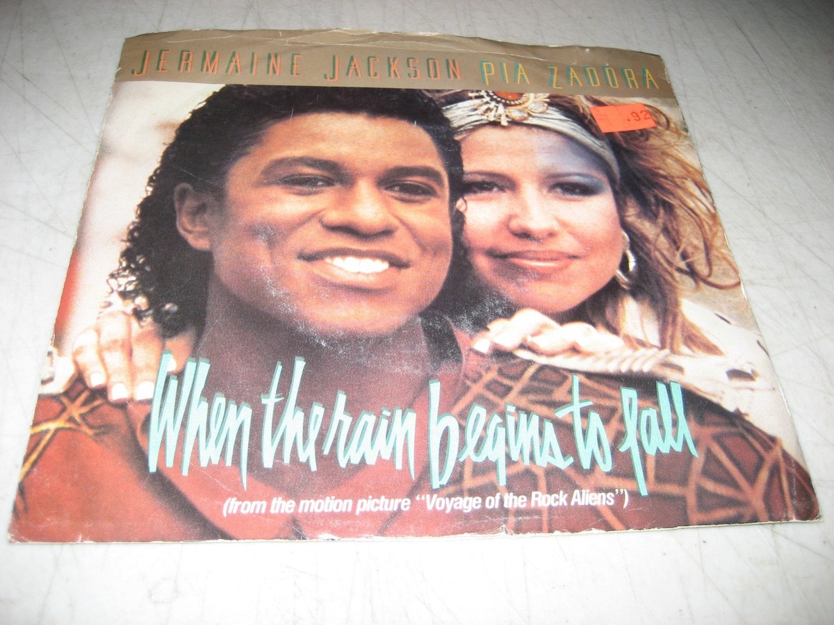 JERMAINE JACKSON PIA ZADORA WHEN RAIN BEGINS TO FALL 45 NM Curb