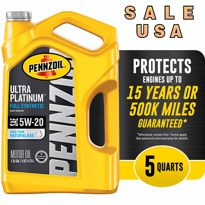 Pennzoil Ultra Platinum 5W-20 Full Synthetic Motor Oil, 5 Quart. USA .NEW